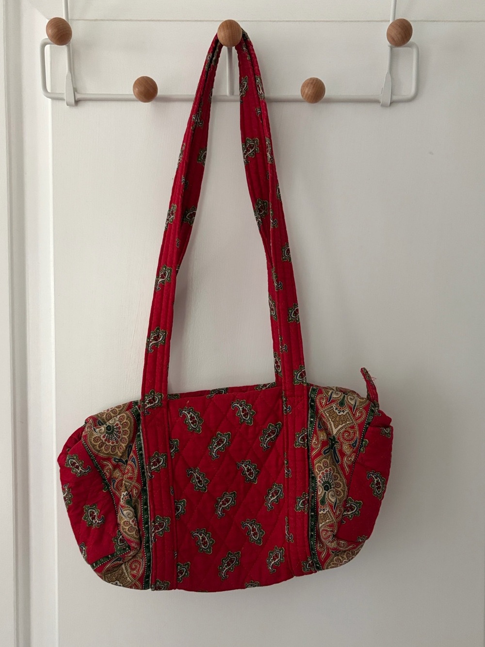 Vera Bradley Red Quilted Paisley Shoulder Bag